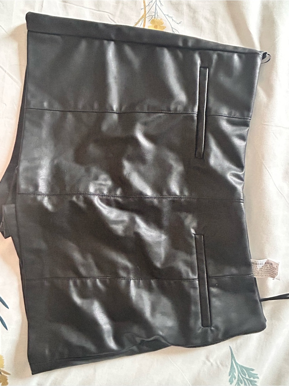Zara Black Faux Leather Panel Jacket